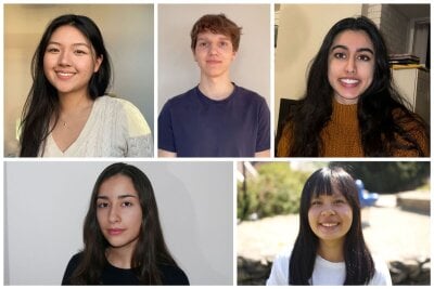 Montasje av portretter av elever som vant pris i Konkurransen Unge Forskere 2021